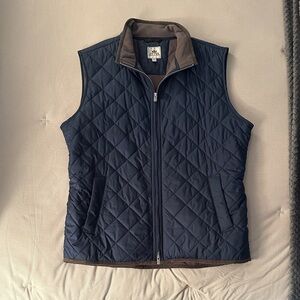 Peter Millar Navy and Brown Quilted Vest